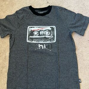 GAP Kids Black and Gray Striped Tee